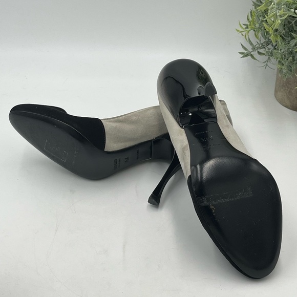 Miu Miu‎ Suede & Patent Leather Black and Gray Ombre Pumps Heels Sz 36.5/6 US - Picture 15 of 16